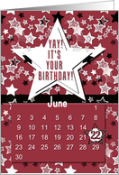 June 22nd Yay It’s Your Birthday date specific card