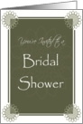 Olive Rosettes Bridal Shower Invitation card