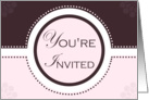 Mocha Pink Floral Dots Invitation card