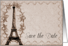 Latte Paris Grunge Save The Date Card