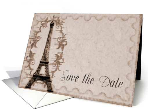 Latte Paris Grunge Save The Date card (904777)