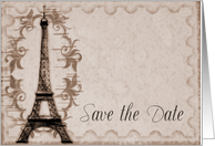 Latte Paris Grunge Save The Date Card