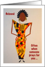 Beloved, When someone prays for you, Afro-Centric card