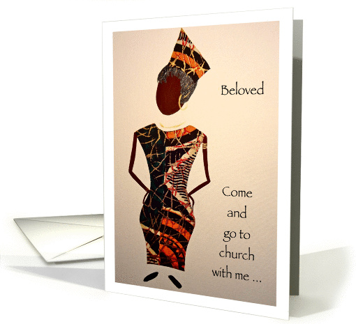 Beloved, Come to Church, Afro-Centric card (877393)
