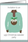 Ugly Christmas Sweater Party Invitation One Tacky Sweater card