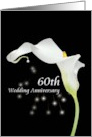 60th Wedding Anniversary Calla Lily and Diamonds card