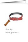 Anniversary of Loss of Pet Dog Pet Collar with Dog Biscuit Tag card