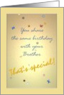 Sharing the Same Birthday with Brother Butterflies Dragonflies Stars card