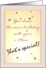 Sharing the Same Birthday with your Mom Butterflies Dragonflies Stars card