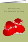 Valentine for Niece and Fiance Two Red Hearts card