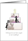 Be Our Host Couple at Our Wedding Beautiful Cake card