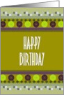 Birthday Geometric Borders In Green And Purple card