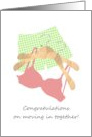 Congratulations Moving In Together Hangers Bra And Boxer Shorts card