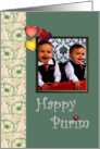 Purim Photocard Flowers And Colorful Hearts card