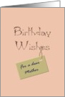 Birthday Greeting for Mother Warm Wishes card