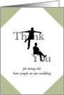 Thank you for being host couple at our wedding, silhouette of couple card