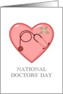 National Doctors’ Day Stethoscope in a Red Heart card