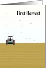 Lammas Day First Harvest Festival Farmer on Tractor Working in Field card