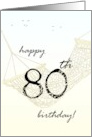 80th Birthday Greeting Relaxing in Hammock card