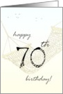 70th Birthday Greeting Relaxing in Hammock card