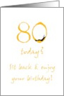 80th Birthday Sit Back Relax And Enjoy! card