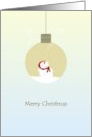 Christmas Smiling Snowman in a Bauble card