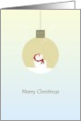 Christmas Smiling Snowman in a Bauble card