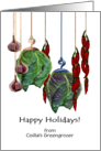 Custom Happy Holidays From Greengrocer Vegetable Ornaments card