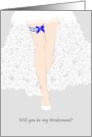 Be My Bridesmaid Blue Bridal Garter on Bride card