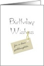Birthday for Goddaughter Warm Wishes card