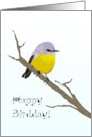 Birthday For Bird Lovers Happy Birdday Cute Bird Perched On Branch card