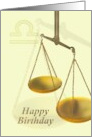 Libra Birthday Zodiac Sign Scales card