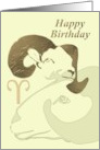 Aries Birthday Zodiac Sign Ram card