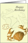 Cancer Birthday Zodiac Sign Crab card