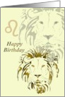 Leo Birthday Zodiac Sign Lion card