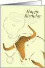 Taurus Birthday Zodiac Sign Bull card