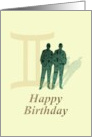 Gemini Birthday Zodiac Sign Twins card