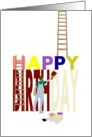 Birthday for do-it-yourself enthusiast, painting letters card