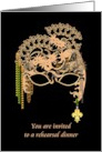 New Orleans French Quarter Rehearsal Dinner Invite Pretty Party Mask card