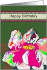 Birthday Abstract Colorful Florals card