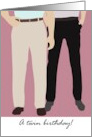 Birthday for Twins Grown Up Twin Brothers Standing Together card