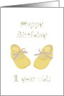 1st Birthday Cute Baby Shoes card