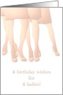 Birthday for Quadruplet Girls Sisters in Pink Standing Together card