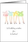 Birthday for Quadruplet Girls Sisters Standing Together card