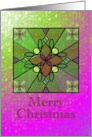 Christmas Colorful Stained Glass Pane card