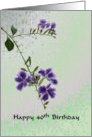 40th Birthday Purple Flower Spray card