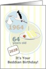 Beddian Birthday In 2028 Born 1964 and 64 Years Old card