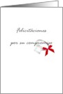 Engagement Congratulations In Spanish Diamond Solitaire Red Bow card