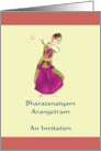 Bharatanatyam Arangetram Invitation Classical Indian Dancer card