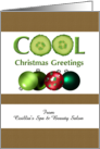 Cool Christmas Greetings Spa To Clients Cucumber Slices And Baubles card